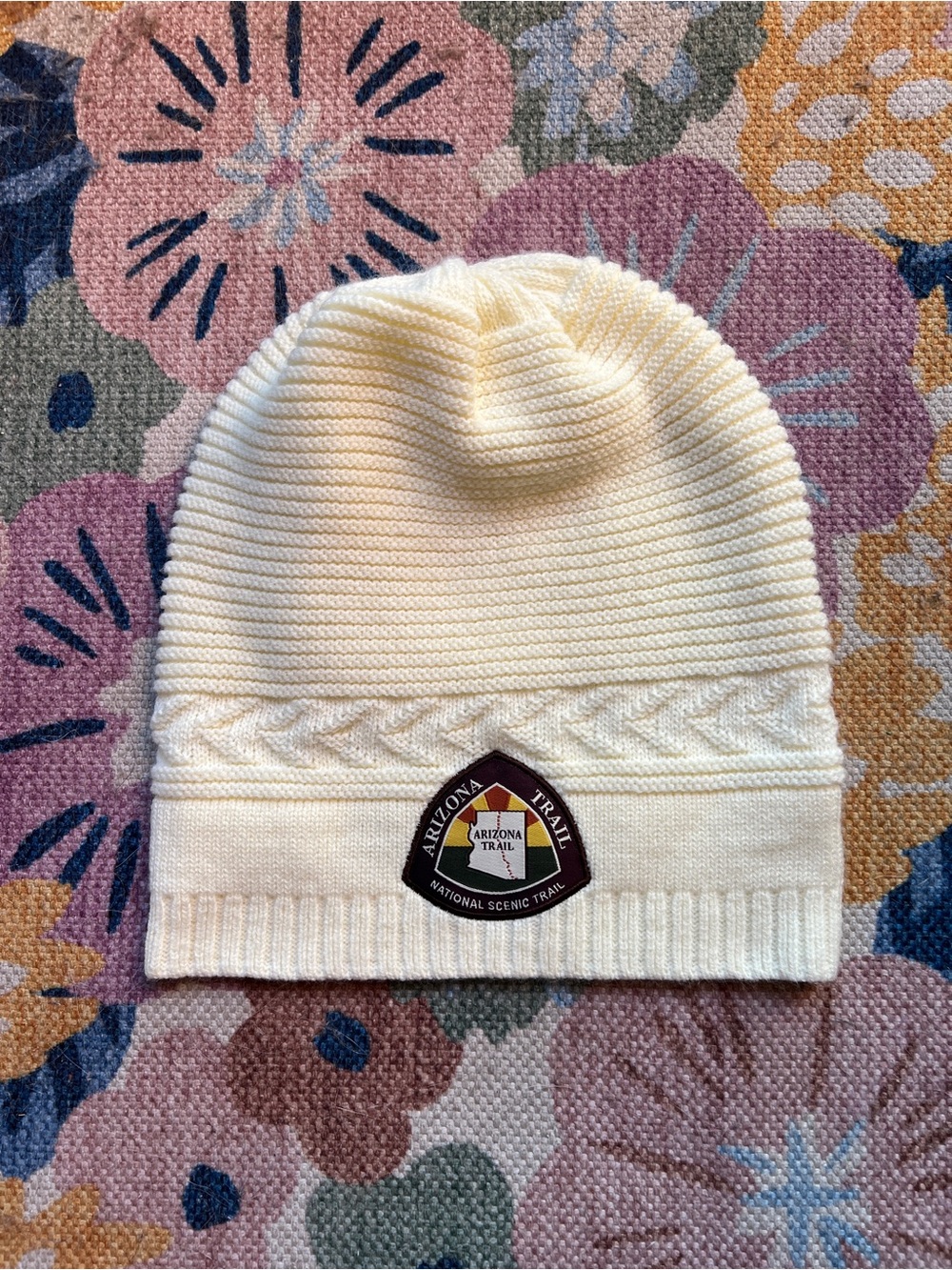 Arizona Trail Cream Knit Beanie